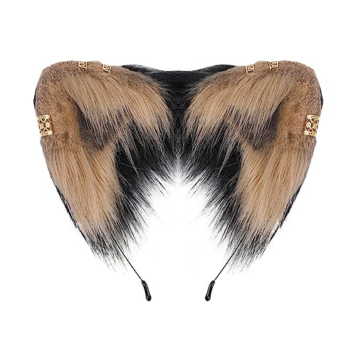 JOERBABU Haarband, Ohrform, Haarreifen mit Ohren, Nieten, Dekor, Mädchen, Haarhalter, Cosplay, Party, Kopfbedeckung für Jugendliche und Erwachsene von JOERBABU