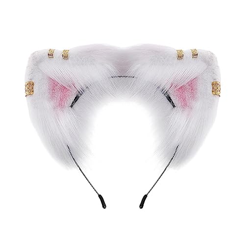 JOERBABU Haarband, Ohrform, Haarreifen mit Ohren, Nieten, Dekor, Mädchen, Haarhalter, Cosplay, Party, Kopfbedeckung für Jugendliche und Erwachsene von JOERBABU