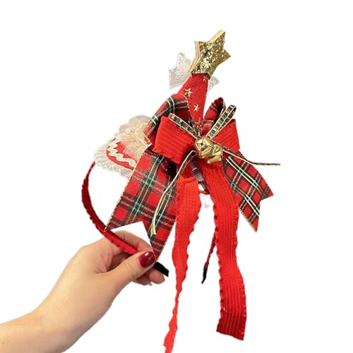 JOERBABU Haarband, Weihnachtsfeier-Zubehör, Plaiden, Schleife, Plüsch-Haarspangen, saisonales Stirnband, Familientreffen, Feiern, Verkleiden von JOERBABU