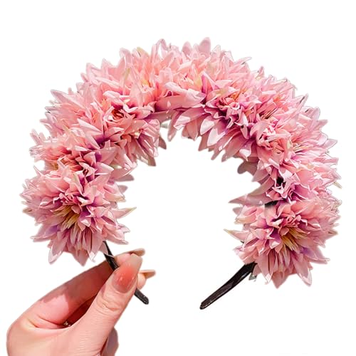 JOERBABU Haarband, buntes Blumen-Stirnband, doppelseitiger Haarkranz, Hochzeit, Party, Kostüm, Kopfschmuck für Braut, Damen, Haar-Accessoire von JOERBABU