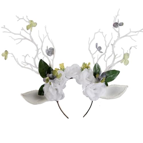 JOERBABU Haarband, schöner Baumzweig Rentiere, Horn, Haarreifen für Damen und Mädchen, Fotografie, Make-up, Stirnbänder für Weihnachten, Party, Kopfschmuck von JOERBABU