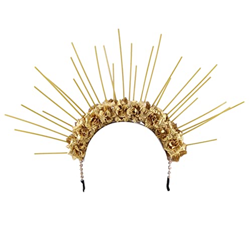 JOERBABU Haarband Golden Schwarz Cosplay Form Stirnband Festival Haarreifen zeigt Kopfschmuck Neujahr Kostüm Unisex von JOERBABU