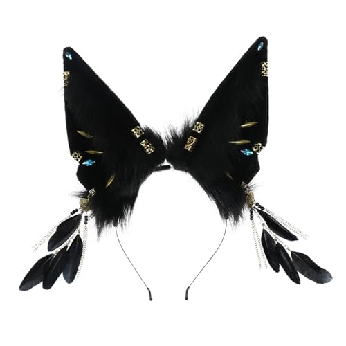 JOERBABU Haarband Plüsch Ohr Stirnband Cosplay Kostüm Hairhoop Party Requisiten Kopfschmuck Maskerade Kopfschmuck Mädchen Animation Zubehör von JOERBABU