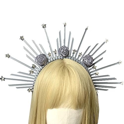 JOERBABU Haarband aus Kunstharz, Haarschmuck, Diadem, Haarreifen, für Damen und Mädchen, für Wicca, Cosplay, Hochzeit, Party von JOERBABU