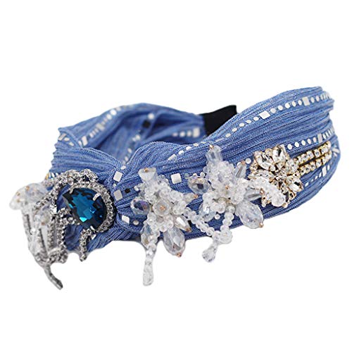 JOERBABU Haarband für Damen, voller Schmuck, breiter Haarreif für Quasten, Kette, Bandana, Kristall, floraler Knoten, Kopfschmuck JOERBABU Haarband für Damen, voller Schmuck, breiter Haarreif für Quasten, Kette, Bandana, Kristall, floraler Knoten, Kopfschmuck von JOERBABU