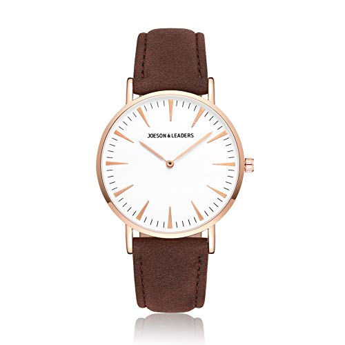 JOESON Leaders Damen Uhr Analog Quarz mit Leder Armband von JOESON LEADERS