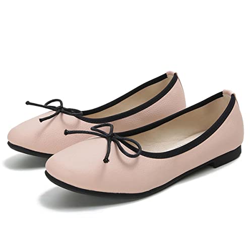 JOEupin Damen-Ballettschuhe, flach, klassisch, runde Zehenpartie, Kunstleder, flache Wanderschuhe, Pink, 39 EU JOEupin Damen-Ballettschuhe, flach, klassisch, runde Zehenpartie, Kunstleder, flache Wanderschuhe, Pink, 39 EU von JOEupin