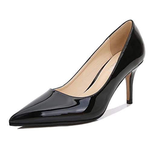 JOEupin Damen Stilettos High Heel Pumps Chic Classic Party Hochzeit Büro Slip On Kleid Pumps, schwarz, 45.5 EU von JOEupin