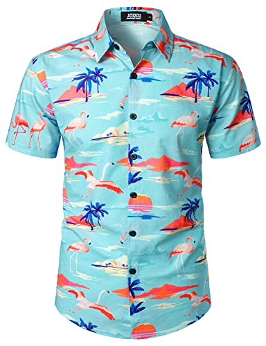 JOGAL Herren Blumen Hawaii Hemd Kurzarm Freizeit Baumwolle Sommer Strand Hemd XX-Large Blau Insel JOGAL Herren Blumen Hawaii Hemd Kurzarm Freizeit Baumwolle Sommer Strand Hemd XX-Large Blau Insel von JOGAL