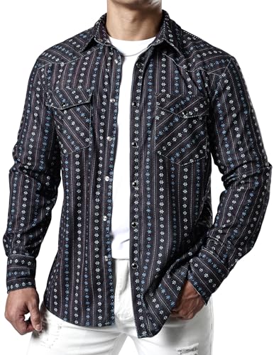 JOGAL Herren Cord Hemd Langarm Hemdjacke Regular Fit Gestreiftes Casual Faltenfrei Hemd Button Down Business Freizeithemd Schwarz blau X-Large JOGAL Herren Cord Hemd Langarm Hemdjacke Regular Fit Gestreiftes Casual Faltenfrei Hemd Button Down Business Freizeithemd Schwarz blau X-Large von JOGAL