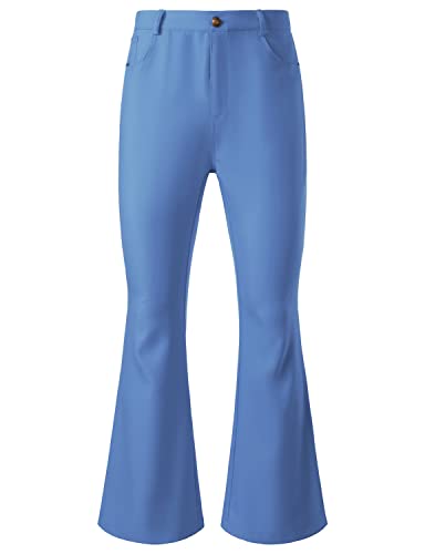 JOGAL Herren Schlaghose 70er Jahre Karneval Disco Outfits Ausgestellte Hose Blau XX-Large von JOGAL