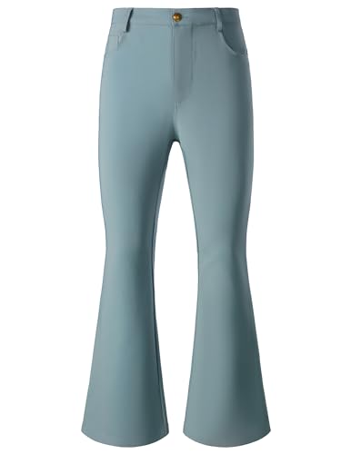 JOGAL Herren Schlaghose 70er Jahre Karneval Disco Outfits Ausgestellte Hose DenimBlau Klein von JOGAL