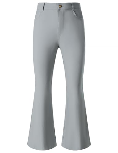 JOGAL Herren Schlaghose 70er Jahre Karneval Disco Outfits Ausgestellte Hose Klein Grau von JOGAL