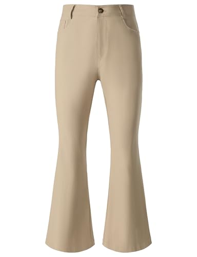 JOGAL Herren Schlaghose 70er Jahre Karneval Disco Outfits Ausgestellte Hose XX-Large HellKhaki von JOGAL