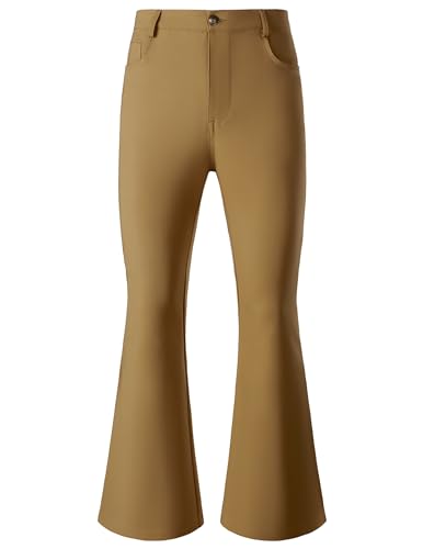 JOGAL Herren Schlaghose 70er Jahre Karneval Disco Outfits Ausgestellte Hose braun XX-Large von JOGAL