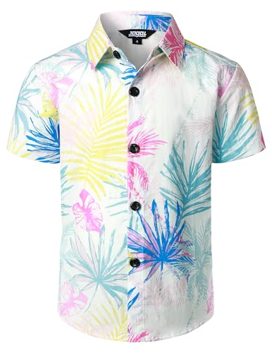 JOGAL Jungen Kurzarm Hawaii Hemd Baumwolle Sommer Freizeit Hemden Für Kinder Jahre 14 Mehrfarbig von JOGAL
