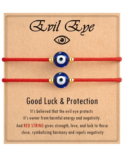 JOGDIAM Evil Eye Armbänder für Damen und Herren, Glücksbringer, rot, Schutzarmbänder für Damen und Herren, Adjustable, Edelstahl, Kein Edelstein JOGDIAM Evil Eye Armbänder für Damen und Herren, Glücksbringer, rot, Schutzarmbänder für Damen und Herren, Adjustable, Edelstahl, Kein Edelstein von JOGDIAM