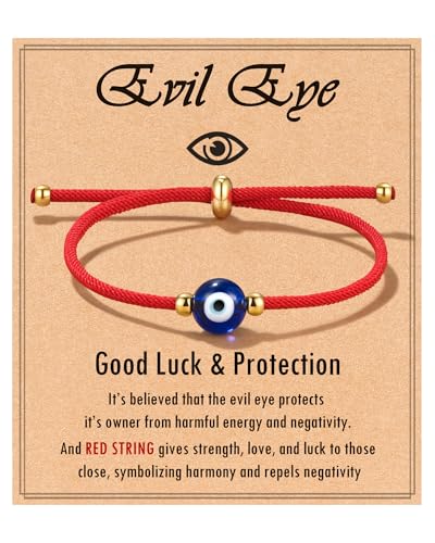 JOGDIAM Evil Eye Armbänder für Damen und Herren, Glücksbringer, rot, Schutzarmbänder für Damen und Herren, Adjustable, Edelstahl, Kein Edelstein JOGDIAM Evil Eye Armbänder für Damen und Herren, Glücksbringer, rot, Schutzarmbänder für Damen und Herren, Adjustable, Edelstahl, Kein Edelstein von JOGDIAM