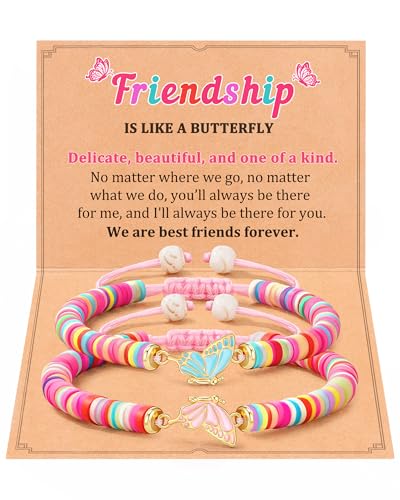 JOGDIAM Schmetterling Best Friend Passende Armbänder für 2 Freundschaftsgeschenke für Mädchen, Einstellbar, Edelstahl, Kein Edelstein JOGDIAM Schmetterling Best Friend Passende Armbänder für 2 Freundschaftsgeschenke für Mädchen, Einstellbar, Edelstahl, Kein Edelstein von JOGDIAM