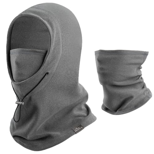 JOGVELO Kinder Sturmhaube Winter, Multifunktional Winddicht Fleece Warm Skimaske Radfahren Gesichtsmaske unter dem Helm, Sturmmaske Mütze mit Halswärmer für Jungen Mädchen 4-12 Jahre, Hellgrau von JOGVELO