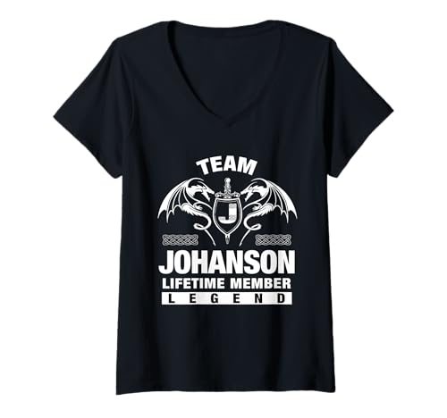 Damen Team Johanson – Lebenslange Mitgliedsgeschenke T-Shirt mit V-Ausschnitt Damen Team Johanson – Lebenslange Mitgliedsgeschenke T-Shirt mit V-Ausschnitt von JOHANSON FAMILY IDEA GIFTS