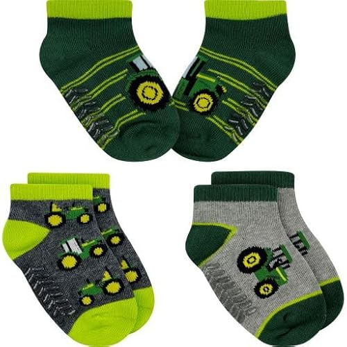 JOHN DEERE Baby Socken 3er Set 6 Monate bis 4 Jahre Unisex (as3, age, 12_months, 24_months) von JOHN DEERE