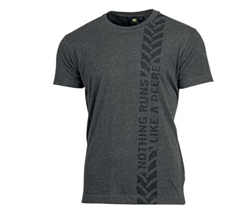 JOHN DEERE Graues T-Shirt Nothing Runs Like a Deere - Größe S-XXL (DE/NL/SE/PL, Alphanumerisch, L, Regular, Regular, Baumwolle) von JOHN DEERE