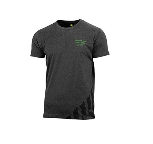 JOHN DEERE Herren T-Shirt 'Tracks' - Dunkelgrau, Größe XL, Regular Fit Bequem Stylisch Baumwolle von JOHN DEERE