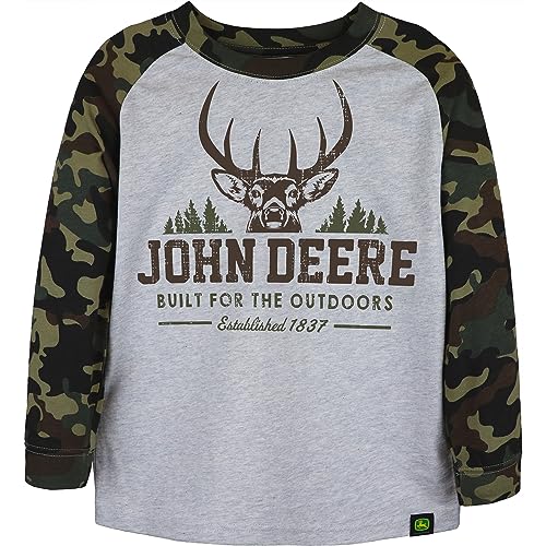 JOHN DEERE Kinder Sweatshirt mit Camouflage-Akzenten - Grau, 5-8 Jahre (6 Jahre) von JOHN DEERE