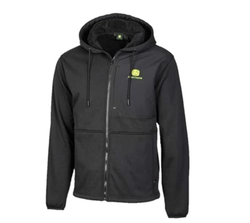 JOHN DEERE Schwarze Hoodie-Jacke für Erwachsene - M/L (DE/NL/SE/PL, Alphanumerisch, M, Regular, Regular, Schwarz) von JOHN DEERE