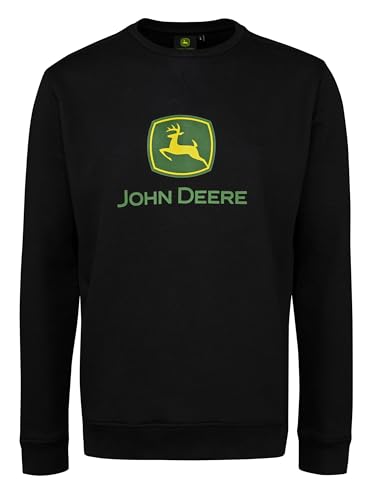 JOHN DEERE Sweatshirt Schwarz Logo Scweater Pulli Longsleeve Langarmshirt von JOHN DEERE