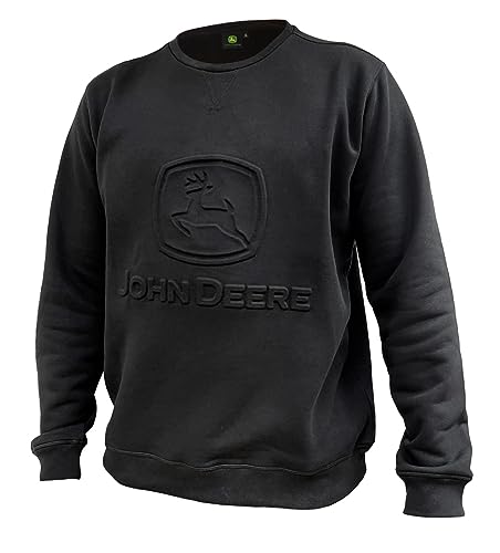 JOHN DEERE Sweatshirt Schwarz - mit geprägtem Logo Hoodie Pulli Kapuzenpullover Sweater Herren (as3, Alpha, m, Regular, Regular) von JOHN DEERE