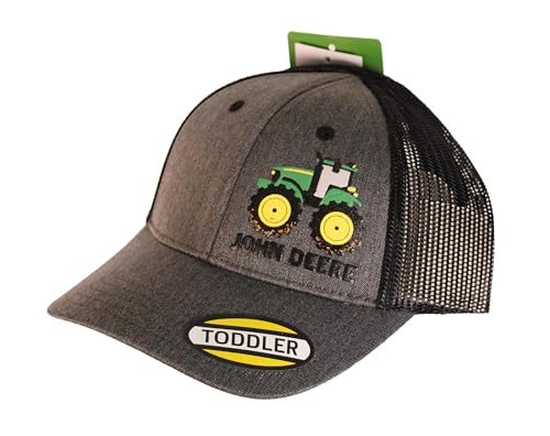 John Deere 3D Rubber Tractor Print Toddler Baseball Hat Cap-Charcoal-One Size von JOHN DEERE