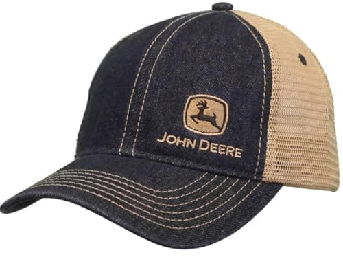 John Deere 6 Panel Cap Denim & Mesh, Unstruct-Khaki-Os von JOHN DEERE