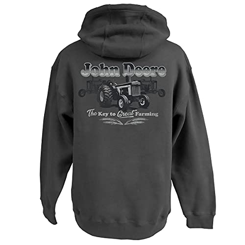 John Deere Charcoal Fleece Sweatshirt B&W Tractor-Charcoal-XXl von JOHN DEERE