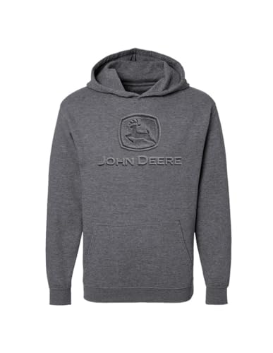 John Deere Geprägter Herren-Kapuzenpullover mit Kapuze, Dunkelgrau, XXX-Large von JOHN DEERE