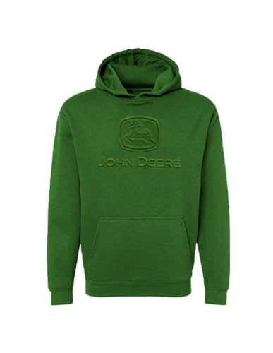 John Deere Geprägter Herren-Kapuzenpullover mit Kapuze, Grün , Medium von JOHN DEERE