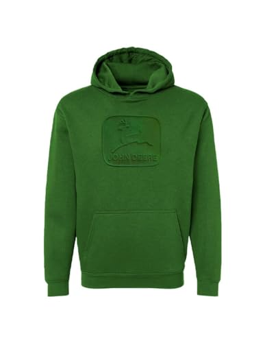 John Deere Geprägtes Vintage-Logo, Herren-Kapuzenpullover mit Kapuze, Grün , X-Large von JOHN DEERE