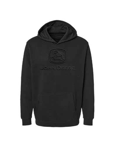 John Deere Geprägtes aktuelles Logo Herren Kapuzenpullover Pullover Hoodie, Schwarz, XXX-Large von JOHN DEERE