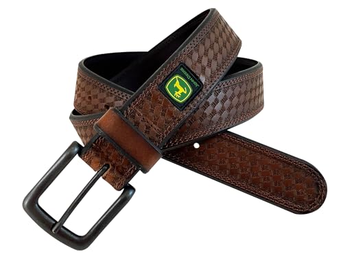 John Deere Herren Trensenzaum Echt Leder Gürtel 4576500, Braun, 38 von JOHN DEERE