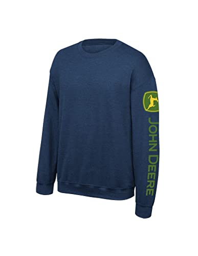 John Deere JD Fleece-Sweatshirt mit Rundhalsausschnitt, navy, XXX-Large von JOHN DEERE