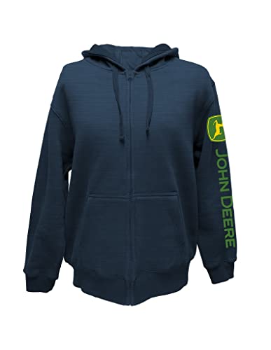 John Deere JD Fleece-Sweatshirt mit durchgehendem Reißverschluss, navy, XX-Large von JOHN DEERE