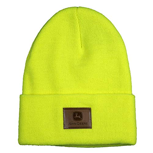 John Deere Leather Patch Beanie-High Visibility Yellow von JOHN DEERE