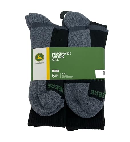 John Deere Mens Work Performance Crew Socks - LP83071 Black von JOHN DEERE