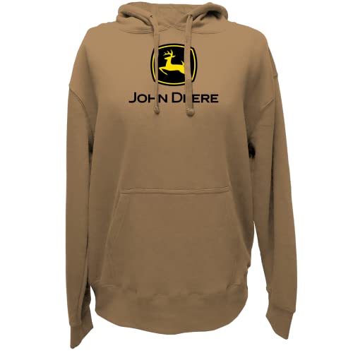 John Deere Schwarz und Gelb Logo Herren Kapuzenpullover Sweatshirt Pullover Hoodie, Ausführung: Braun, Medium von JOHN DEERE