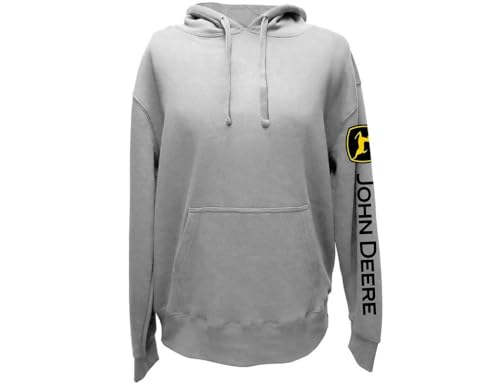 John Deere Solid Hoodie mit Logo am Ärmel Schwarz, Oxford, Large von JOHN DEERE