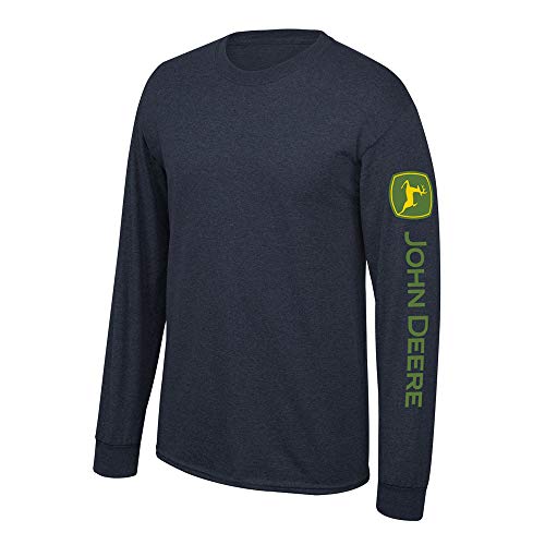 JOHN DEERE Solides Langarm-T-Shirt mit Logo am Ärmel, Navy, Klein von JOHN DEERE