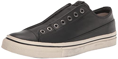 JOHN VARVATOS Herren Vulc Schnürloses Low-Top Sneaker, Schwarz, 43 EU von John Varvatos