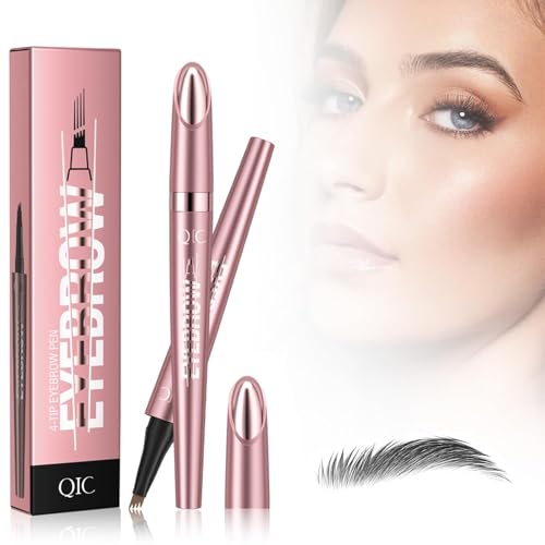 2025 Neu 3D Microblading Augenbrauenstift mit 4 Gabelspitzen Applikator,Augenbrauenstift Wasserfest,Langanhaltenden Magischer Eyebrow Pen Erzeugt Mühelos Natürlich Aussehende Brauen (Grau) von JOHNBOLIN