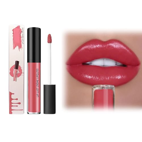 Wasserfest Lipgloss 2026 Neues Upgrade, 24 Stunden Halt Lippenstift mit Cremiger Textur, Feuchtigkeitsspendender Lipgloss, Glatte Schimmertextur Lip Stain, Lang Anhaltender Charme, Lip-gloss (1#) von JOHNBOLIN